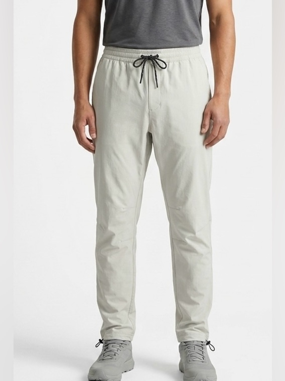 PacSun Mens Tech Jogger Pants Light Gray Off White M Utility Elevated Casual